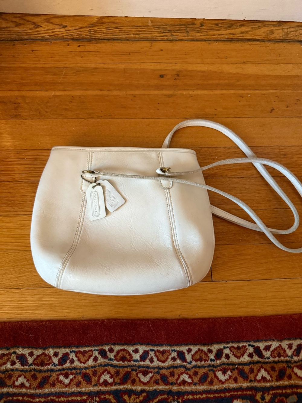 Coach White Leather Shoulder Bag